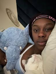 Working in my workroom for an all nighter. My Angel Baby sleeping in my  desk chair. She refuses to go to bed without me so when I work all nite she  crashes