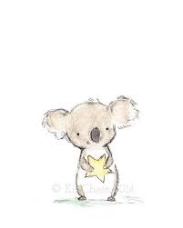 Cute Illustrations Un Dolce Koala Detiene Suoi Nuovi Piccoli Amici Di Stelle Credo Che Questo E Un Desiderio Che Si E A Cute Drawings Baby Art Childrens Art
