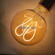 led curved bulb led soft filament bulb g125 5w with twin loop filament filament bulb bulb led