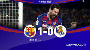 It's out of our hands. Barcelona 1 0 Real Sociedad Braithwaite And Messi Lift Barca To The Top Of La Liga