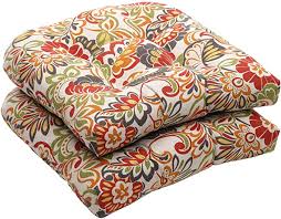 Amazon Com Pillow Perfect Outdoor Indoor Zoe Citrus Tufted Seat Cushions Round Back Outdoor Dining Chairs Wicker Chair Cushions Outdoor Dining Chair Cushions