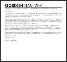 Private Equity Analyst Cover Letter Sample Cover Letter Templates Examples