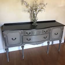 Sold Antique Buffet Sideboard Cabinet With Tall Legs Grey Etsy Antique Buffet Antique Sideboard Buffet Grey Painted Furniture