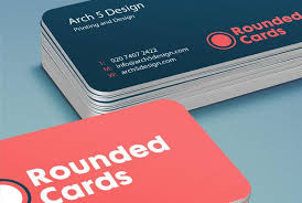 Our rounded corner business cards are available in different sizes. 350gsm Rounded Business Cards Arch 5 Design