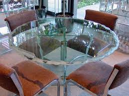 3/16 (5mm) glass table top with this thickness is a slightly stronger option for the inserts. Skokie Glass Tables Skokie Glass Table Top Skokie Glass Dining Table