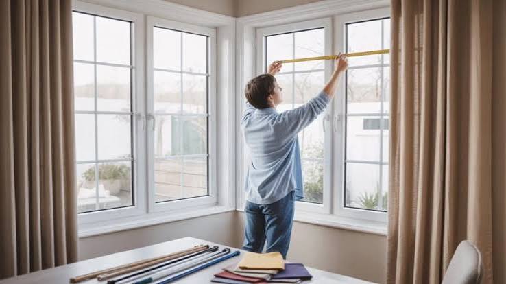 Blackheath installer fitting a curtain track and blind combination