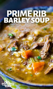 Add minced shallot and garlic and cook. Beef Barley Soup With Prime Rib Leftover Prime Rib Recipe From Owyd