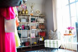 It's filled with wrapping material from ikea furniture. Home Office With Ikea Vittsjo Shelving Unit Displaying Designer Bag Collection Contemporary Den Library Office