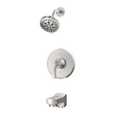 What to look for in the best tub faucet? Pfister Karci Spot Defense Brushed Nickel 1 Handle Bathtub And Shower Faucet With Valve In The Shower Faucets Department At Lowes Com