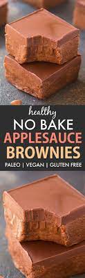 Healthy No Bake Applesauce Brownies Paleo Vegan Gluten Free Recipe Healthy Baking Diy Food Recipes Diy Easy Recipes