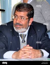 Egyptian Muslim brotherhood senior Mohamed Morsi talks during a press  conference. The Muslim Brotherhood considered the Egypt's largest  opposition group. On January 25 tens of thousands of Egyptians took to the  streets