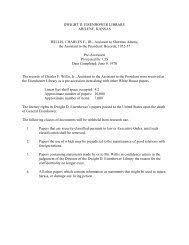 DWIGHT D. EISENHOWER LIBRARY ABILENE, KANSAS ...