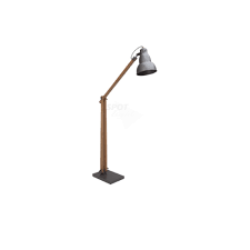 Vintage Stehleuchte Edward Holz Metall Grau Wohnlicht