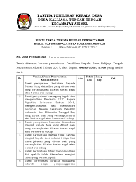 Untuk surat pernyataan, surat permohonan, surat keterangan, surat pengunduran. Tanda Terima Berkas Pendaftaran Calon