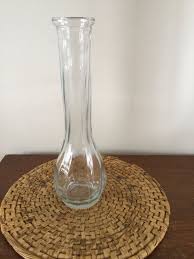 Brody Co C900 Vintage Glass Flower Vase 9 Quot Long Neck Ribbed Spiral Swirl Twist Glass Flower Vases Glass Vase