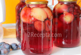 компот из яблок на зиму на 2х литровую банку Kompot Iz Sliv I Yablok Na Zimu Poshagovyj Recept S Foto