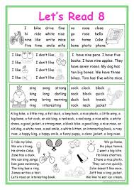 Let S Read 8 Worksheet Free Esl Printable Worksheets Made By Teachers Phonics Reading Reading Comprehension Worksheets English Reading