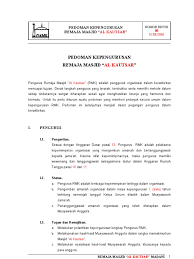 Lampirannya sendiri hanya mencangkup susunan keanggotaan terorganisir. Program Masjid Remaja