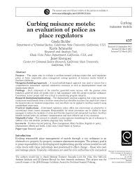 Cette force est donc instituée pour l'avantage de tous. Pdf Curbing Nuisance Motels An Evaluation Of Police As Place Regulators