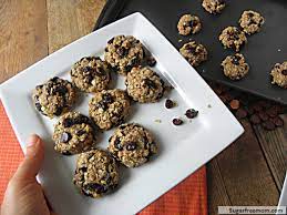 155 calories (33% calories from fat), 2 g protein, 6 g total fat (1.0 g saturated fat), 24 g carbohydrates, 1 g dietary fiber, 12 mg cholesterol, 119 mg sodium Healthy Oatmeal Raisin Cookies No Sugar Added