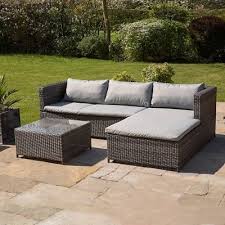 Rattan Garden Furniture Set Corner Sofa Glass Table Grey Outdoor Conservatory Rattan Garden Furniture Rattan Corner Sofa Rattan Garden Furniture Sets