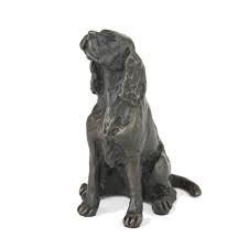 Greyhound cocker spaniel dogs playing around bronze sculpture statue figurine. Bronze Dog Sculpture Sitting Cocker Spaniel Ii By Sue Maclaurin