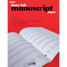 Proline Bass Tab Blank Manuscript Paper Bass Tabs Stitch Book Paper