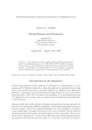 PDF) String-Theorie und Geometrie