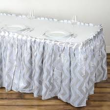 14ft Silver 10 Mil Thick Chevron Plastic Table Skirts Disposable Table Skirt Spill Proof In 2020 Plastic Tables Table Skirt Stylish Tables
