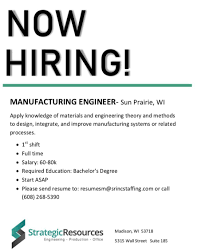 Looking For Manufacturing Engineer Job We Are Now Hiring Send Your Resume To Resumesm Srincstaffing Com Manufacturing Engineering Staffing Agency Applynow