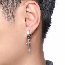 Use accessories to tie in a color palate or create some pop. Cross Huggie Clip On Men Earrings Men Earrings Huggies Earrings Cross Earrings