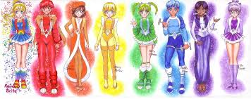 Illustration of colorful happy kids standing on a rainbow. Rainbow Brite Art Rainbow Brite Sailor Moon Fan Art Rainbow Bright