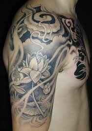 Black And White Lotus Flower Half Sleeve Tattoo In 2020 Half Sleeve Tattoos For Guys Half Sleeve Tattoo Tattoo Sleeve Designs