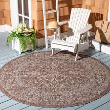 Floral modern indoor/outdoor round area rug. Safavieh Courtyard Owen 6 7 Round Indoor Outdoor Rug 9942428 Hsn
