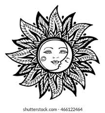 Sun and moon coloring page. Sun Moon Coloring Book Page Stock Vector Royalty Free 466122464