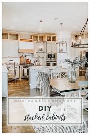 Transform your basic builder cabinets into something timeless that looks. Our Faux Farmhouse Diy Stacked Cabinets Rustic Kitchen Home Decor Home Above Kitchen Cabinets