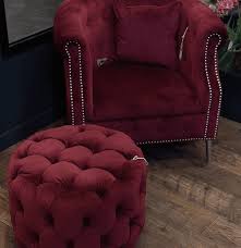 With a deep cushion and panelled velvet surround. Claret Red Chesterfield Tub Chair Upholstery Mh18337 Chesterfield Chair Tub Chair Red Armchair Millmax Interiors Furniture