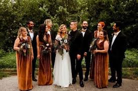 Fall Wedding Copper Bridesmaid Dresses Velvet Bridesmaid Dresses Wedding