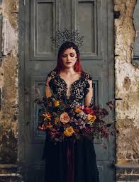 Nightmare before christmas inspired skeleton skeleton goth wedding item #2 gothic halloween bride bouquet samhain. Out Of This World Jack Skellington And Sally Wedding Shoot Weddingomania