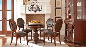 Cindy Crawford Home Key West Tobacco 5 Pc Round Dining Room With Oval Chairs Dining Room Sets Round Dining Room Affordable Dining Room Sets