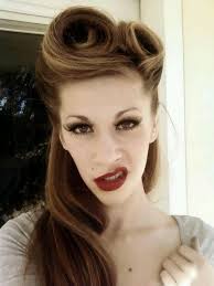 Victory Rolls Red Lips Long Lashes Vintage Hairstyles Hair Styles Rockabilly Hair
