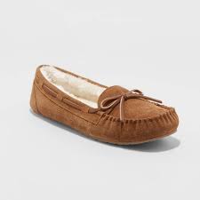 Maybe you would like to learn more about one of these? Women S Chaia Genuine Suede Moccasin Slippers Stars Above Dark Chestnut 9 Target