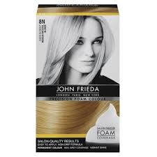 On the surface, it looks a lot like platinum blonde hair, but darker roots are left to add dimension and a natural feel. John Frieda Precision Foam Colour Natural Blonde Target