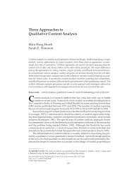 This paper is an attempt towards achieving this goal. Pdf Three Approaches To Qualitative Content Analysis