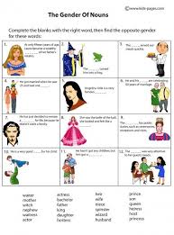 kids pages nouns gender nouns worksheet worksheets gender