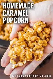 Homemade Caramel Popcorn With A Rich Homemade Caramel Sauce Drizzled Over Fresh Popcorn This Cara Homemade Caramel Popcorn Homemade Caramel Appetizer Recipes