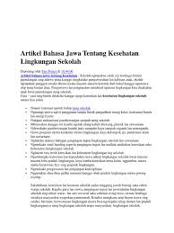 Artikel ini kami ambil dari salah satu website kesehatan yang sangat tekenal di dunia, yaitu voanews.com. Karangan Basa Jawa Singkat