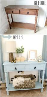 Coastal Blue Side Table Makeover Unoriginal Mom Furniture Makeover Beach House Furniture Blue Side Table