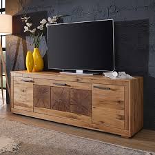 Rustikales Lowboard Cranados Aus Wildeiche Massivholz Mit Hirnholz Verzierung In 2020 Diy Gartenmobel Tv Hifi Mobel Rustikal