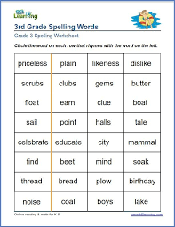 Worksheets 3rd Learning Grade Afrikaans Spelling Worksheets Grade Spelling 3rd Grade Spelling